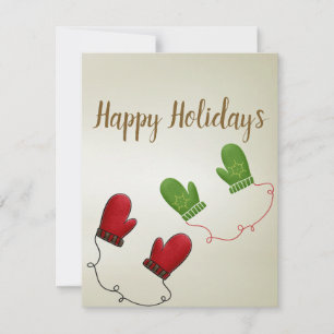 Perfect, Cool Christmas Gloves Holiday Card