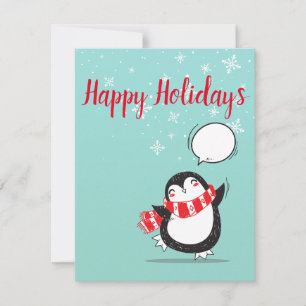 Perfect, Cool Christmas Penguin Holiday Card