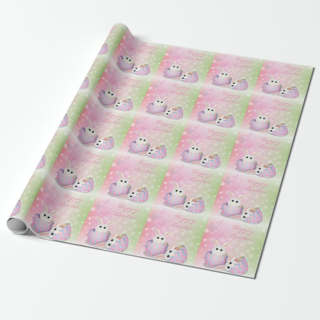 Perfect, Cool Happy Easter, Happy Bunny  Wrapping Paper (Unrolled)