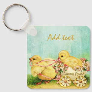 Perfect, Cool Happy Easter Vintage Key Ring