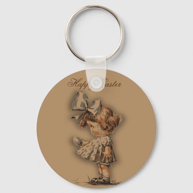 Perfect, Cool Happy Easter,  Vintige Little  Key Ring (Front)