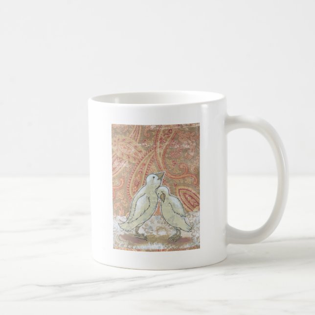 Perfect couple bird art love romantic original art coffee mug (Right)