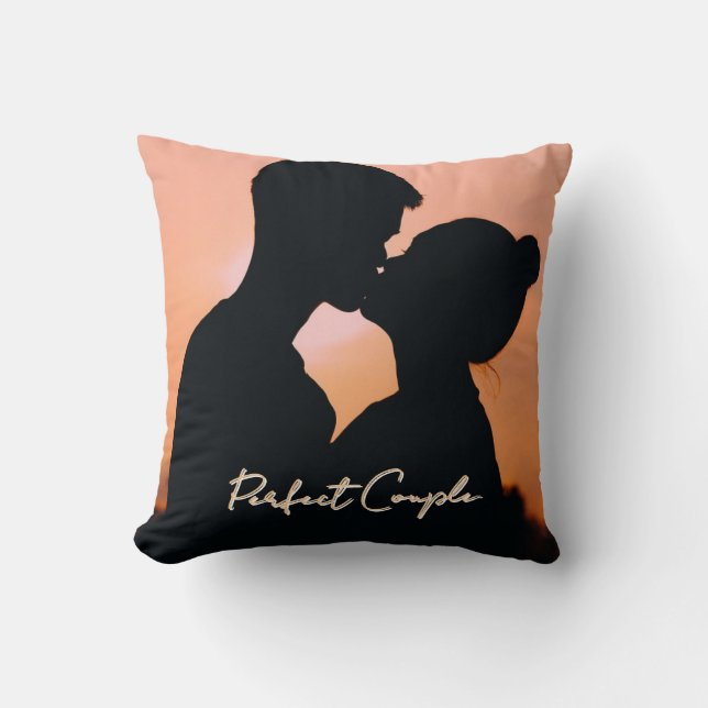 Perfect Couple Romantic Script Personalise Photo Cushion (Front)
