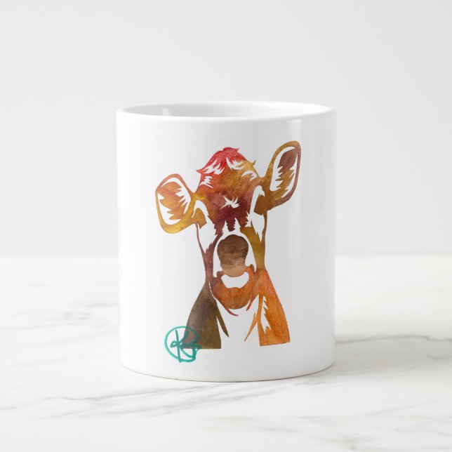 Perfect Cow Lady Art Oversized Mug (Front)