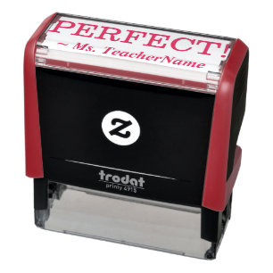 "PERFECT!" + Custom Educator Name Self-inking Stamp