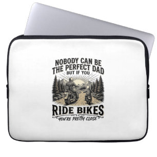 Perfect Dad Ride Bikes Vintage Biker Shirt Design_ Laptop Sleeve