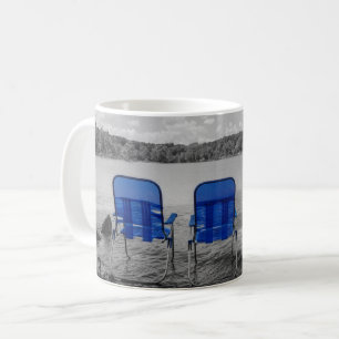 Perfect Day At The Lake Grayscale Coffee Mug