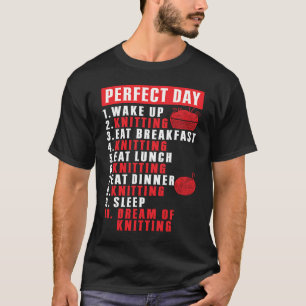 Perfect Day Breakfast Yarn Knitting Needles Knit T-Shirt