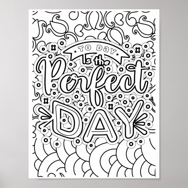 Perfect Day - Colouring Page Poster (Front)