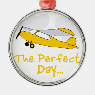 Perfect day flying aeroplane metal tree decoration