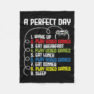 Perfect Day - Funny Gaming Gamer Video Game 1 Fleece Blanket