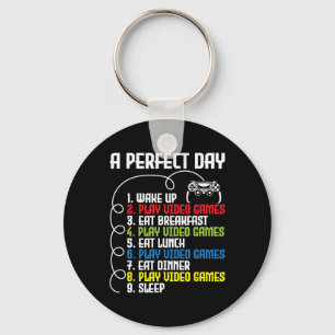 Perfect Day - Funny Gaming Gamer Video Game 1 Key Ring