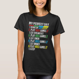 Perfect Day Gamer  For Teen Boys Video Games Gamin T-Shirt