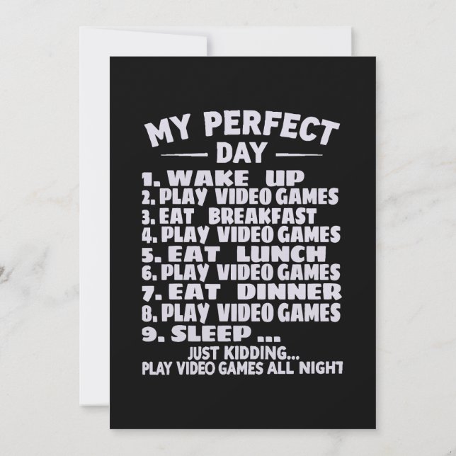 perfect day play video games t-shirt, gamer dad so invitation (Back)
