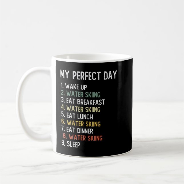 Perfect Day Water Skiing Shirts Men Boys Teen Wate Coffee Mug (Left)