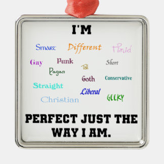 Perfect Diversity Gay Geek Pagan Word Art Metal Tree Decoration