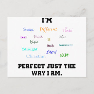 Perfect Diversity Gay Geek Pagan Word Art Postcard
