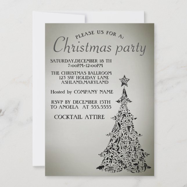 Perfect, Elegant, Beautiful Christmas Tree Invitat Invitation (Front)