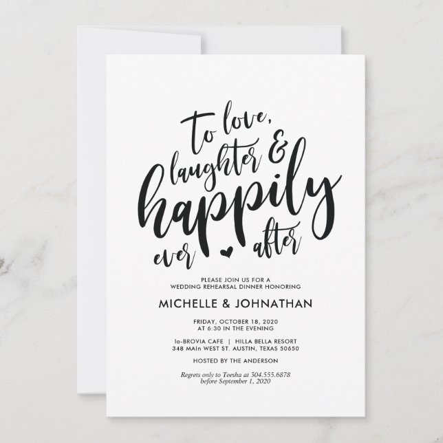 Perfect Elegant Wedding Rehearsal Dinner Invites (Front)
