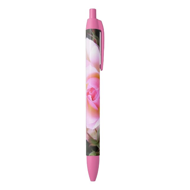 Perfect English Pink Rose Black Ink Pen (Bottom (Vertical))