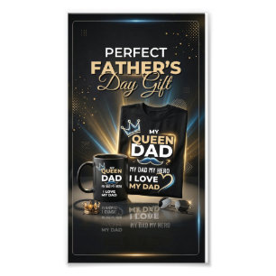 Perfect Father’s Day Gift Poster My Queen Dad Pr