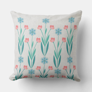 Perfect  Floral Garden Dusty Blue & Blush Pink Cushion
