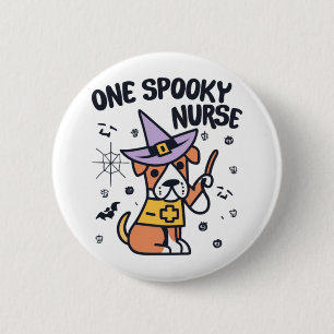 Perfect for Dog Lovers and Health Pros One Spooky  6 Cm Round Badge