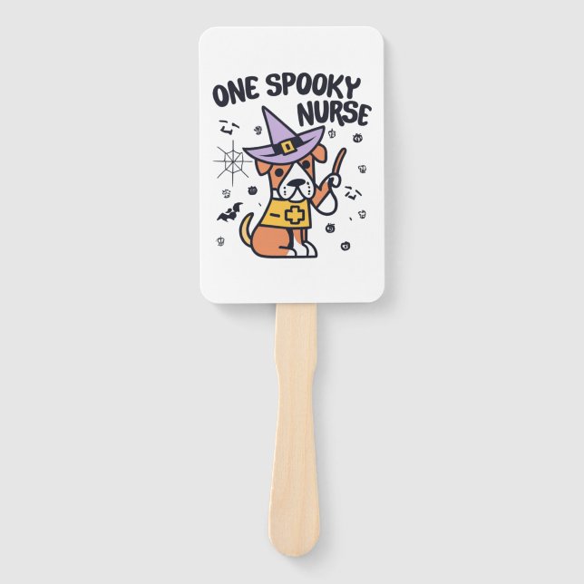 Perfect for Dog Lovers and Health Pros One Spooky  Hand Fan (Front)