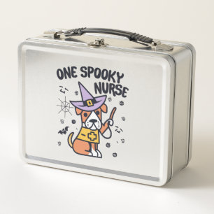 Perfect for Dog Lovers and Health Pros One Spooky Metal Lunch Box