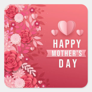 Perfect for Gifting or Decorating Mother's Day Square Sticker