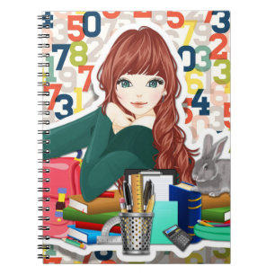 Perfect for New School Year Girls Math Notebook