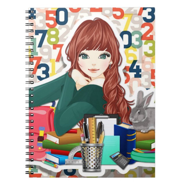 Perfect for New School Year Girls Math Notebook (Front)