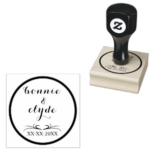Perfect for Weddings - Romantic 2" x 2" Wood Art Rubber Stamp