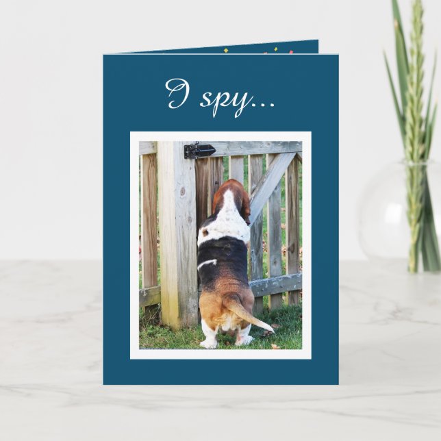 "Perfect Friend" "Birthday" Card w/Cute Basset (Front)