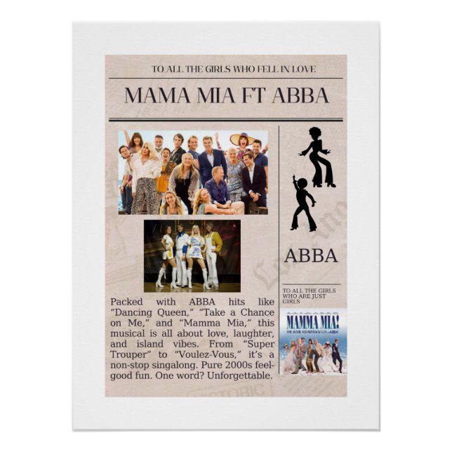 Perfect gift for an ABBA and MAMA MIA FAN Poster (Front)