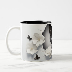 Perfect Gift for Cat Lovers & Halloween Fans Two-Tone Coffee Mug