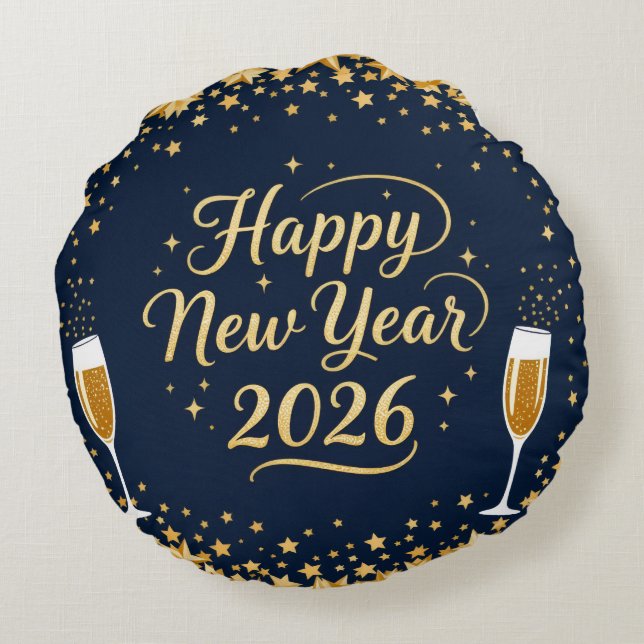 Perfect Gift for Friends for New Year Round Pillow (Back)