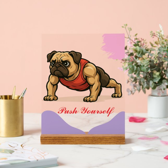 "Perfect Gift for Gym Buffs & Dog Lovers" Acrylic Sign (Wedding)