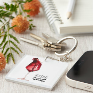 Perfect Gift for Wine Lovers, Elegant  Key Ring