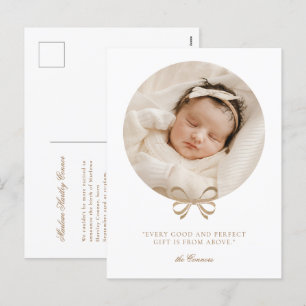 Perfect Gift Holiday Birth Announcement Postcard
