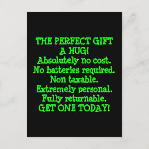 Perfect Gift is a Hug Postcard