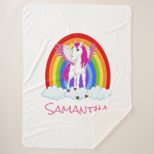 Perfect Gift Personalised Unicorn Sherpa Blanket