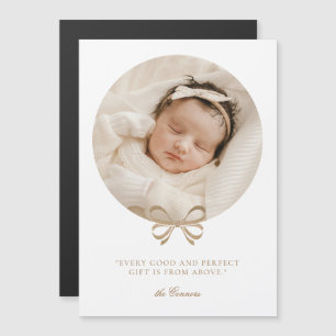 Perfect Gift White & Gold Birth Announcement