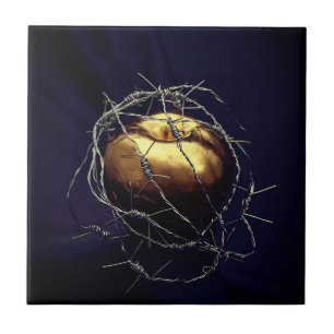 Perfect Golden Apple On A String Tile