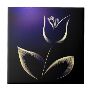 Perfect Golden Tulip Abstract Perfection Tile