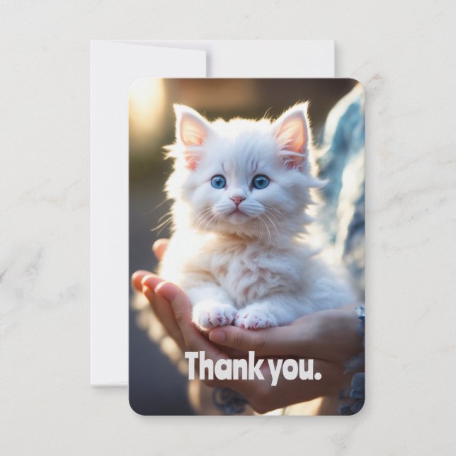 Perfect Gratitude: Kitty Print Flat Thank You Card (Front)