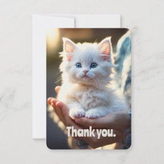 Perfect Gratitude: Kitty Print Flat Thank You Card