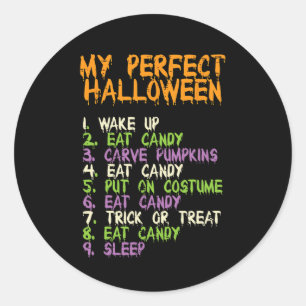 Perfect Halloween Eat Candy Costume Boys Girls Kid Classic Round Sticker