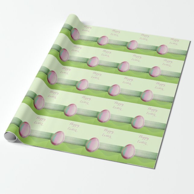 Perfect Happy Easter, Pink Eggs Wrapping Paper (Unrolled)