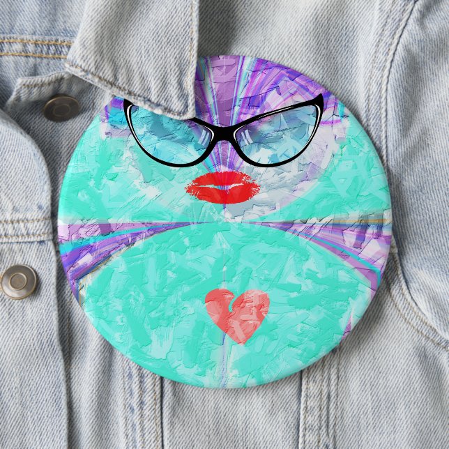 Perfect heart 6 cm round badge (In Situ)